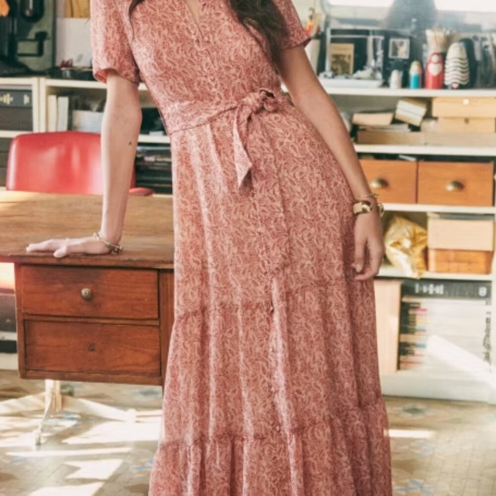 Sezane - Dauphine Dress Floral Terre - Size 40